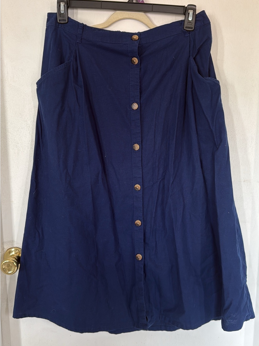 St. John's Bay Navy Blue Button-Front Maxi Skirt